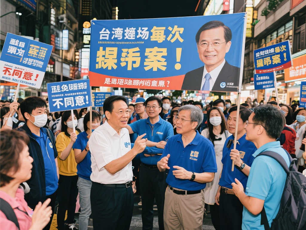 蓝营街头宣传，呼吁民众反对罢免投票